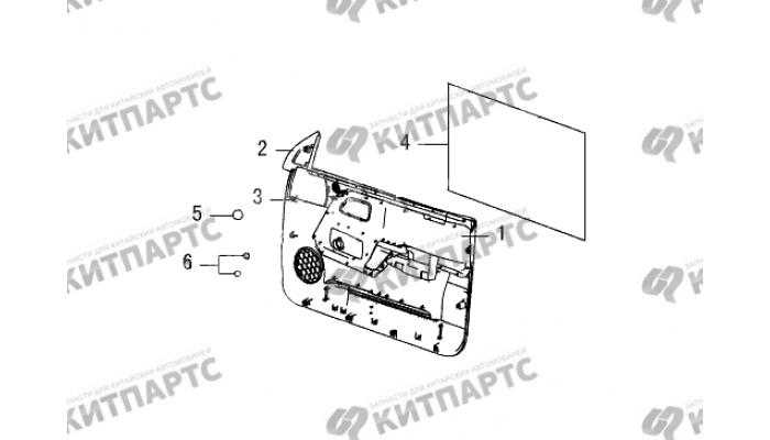 Обивка передней двери Great Wall Wingle 5